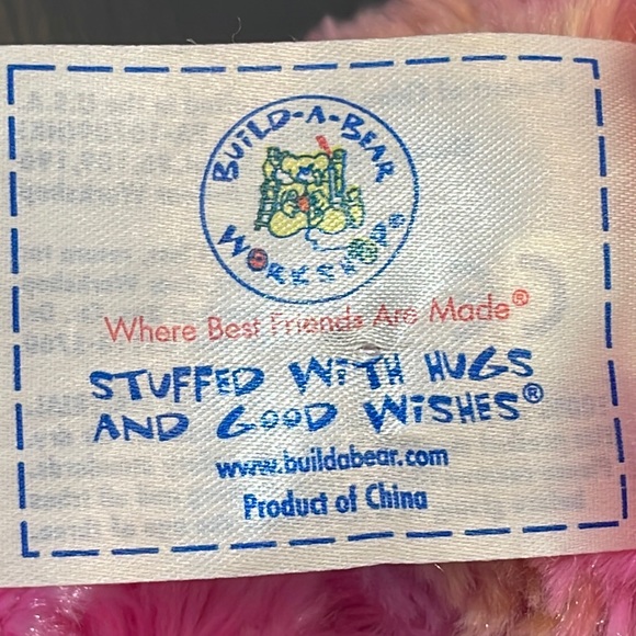 Build A Bear Endless Hugs Bright Pink Yellow Tie Dye Stuffed Animal Toy BAB 17" - Picture 8 of 13